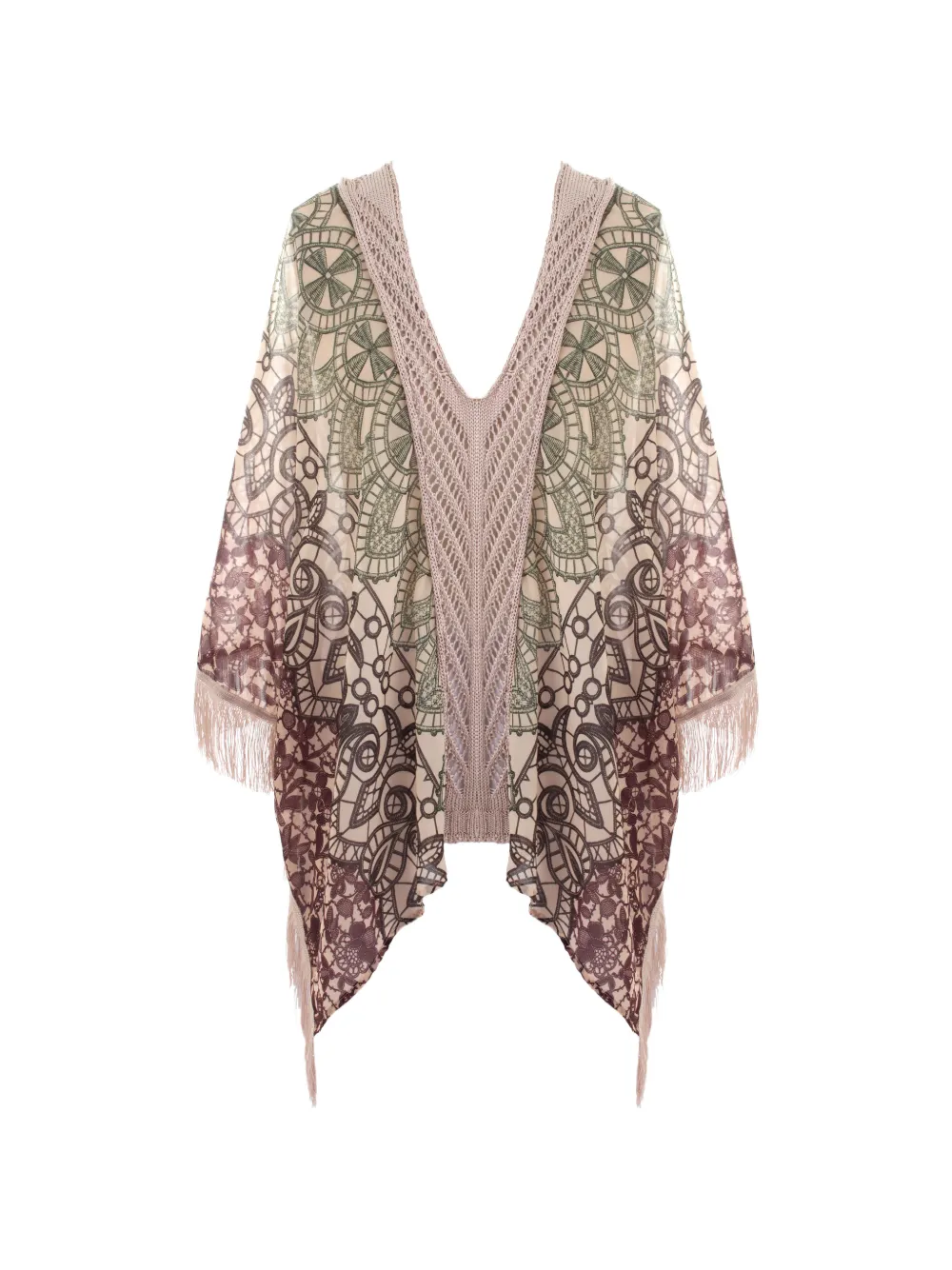 Cecilia Prado Ava fringe V-neck kaftan - Toni neutri