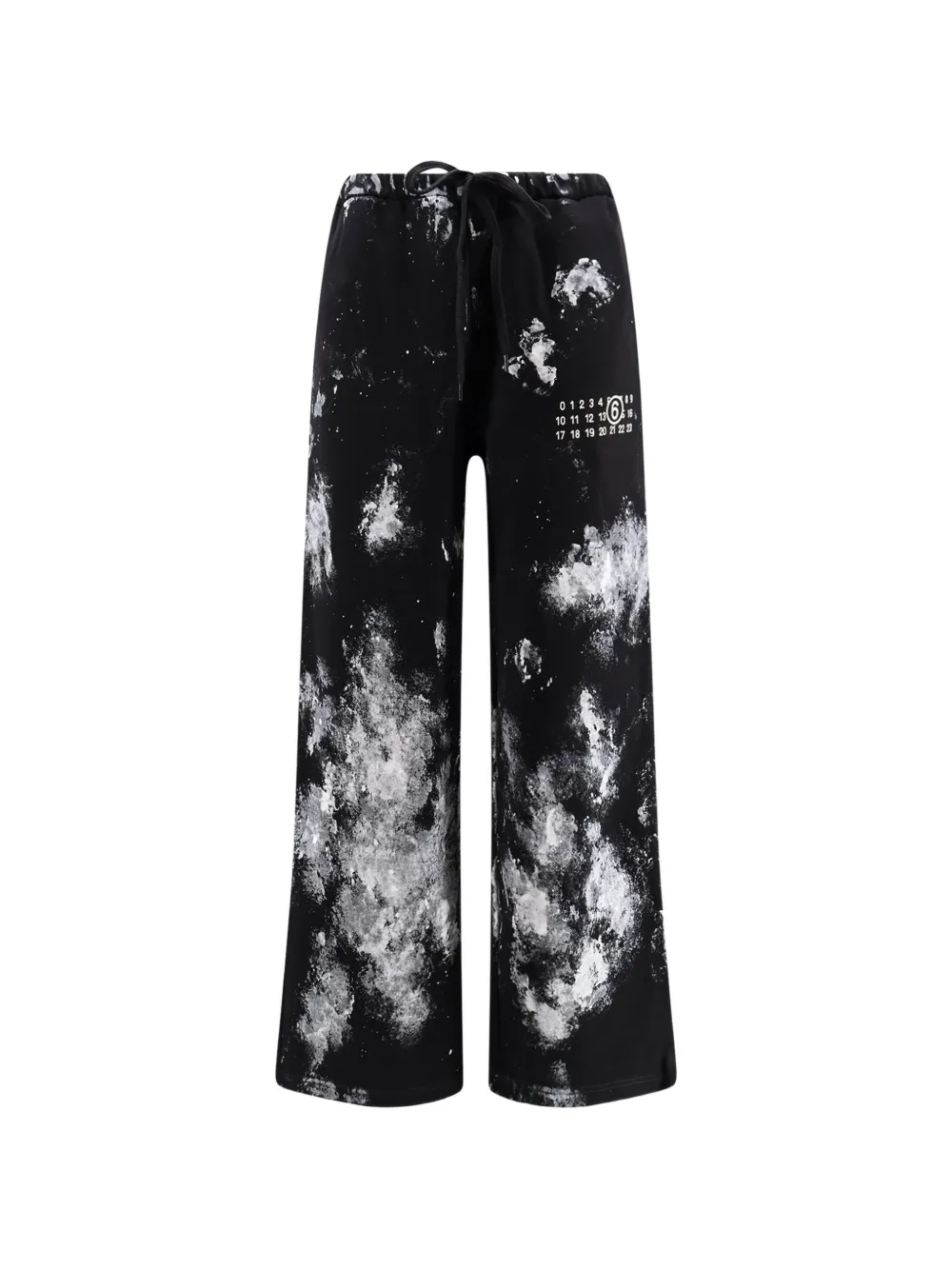 MM6 Maison Margiela paint-splatter logo-print trousers - Nero