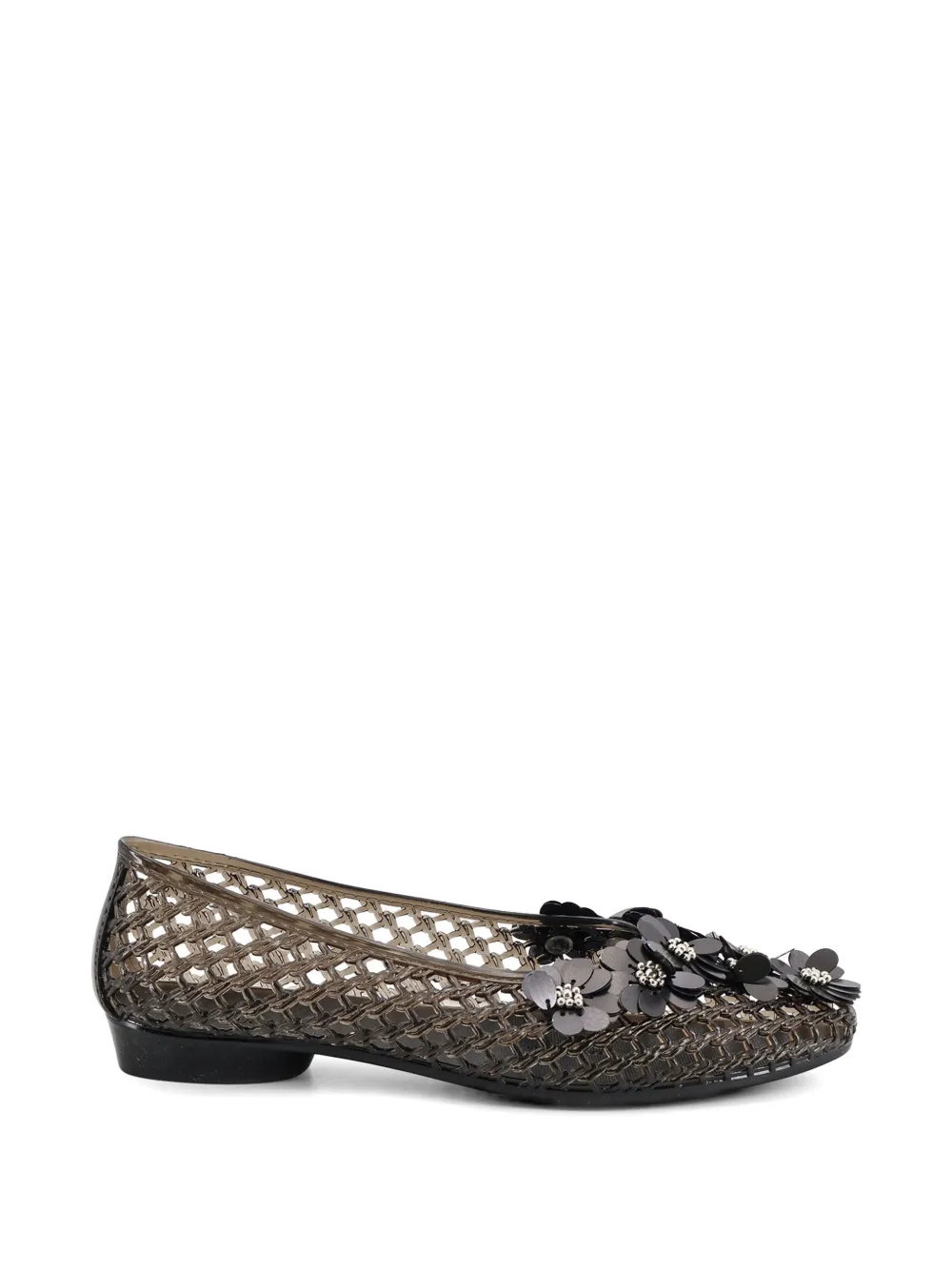 HEAVENLY JELLY flower-embellished ballet flats - Nero