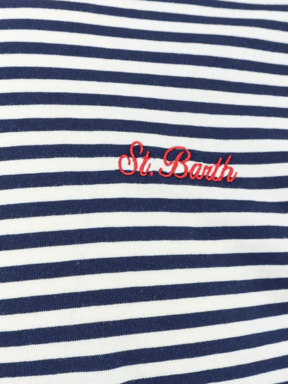 MC2 Saint Barth Portofino gestreept T-shirt met geborduurd logo Blauw