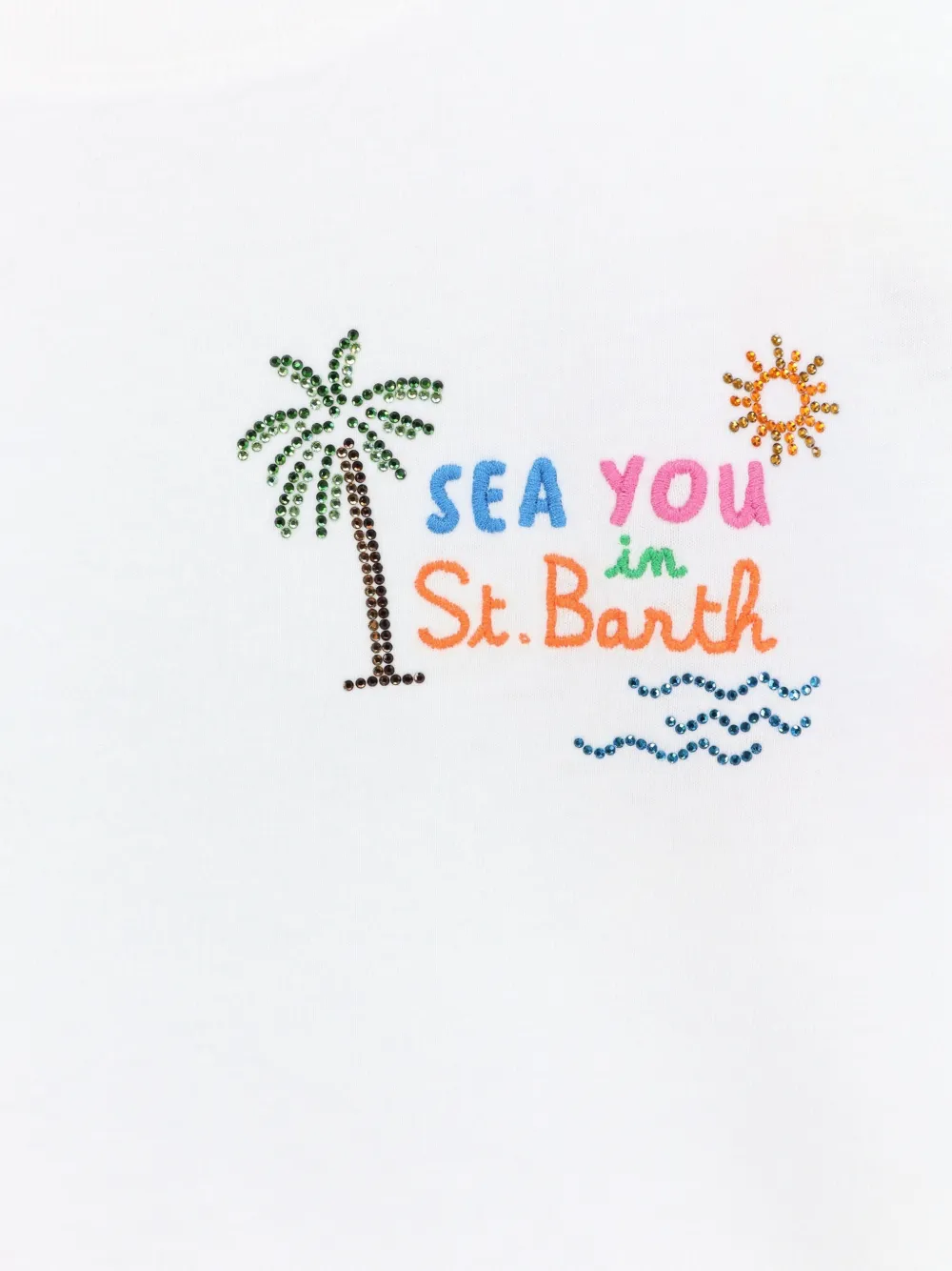 MC2 Saint Barth Emilie T-shirt verfraaid met stras Wit