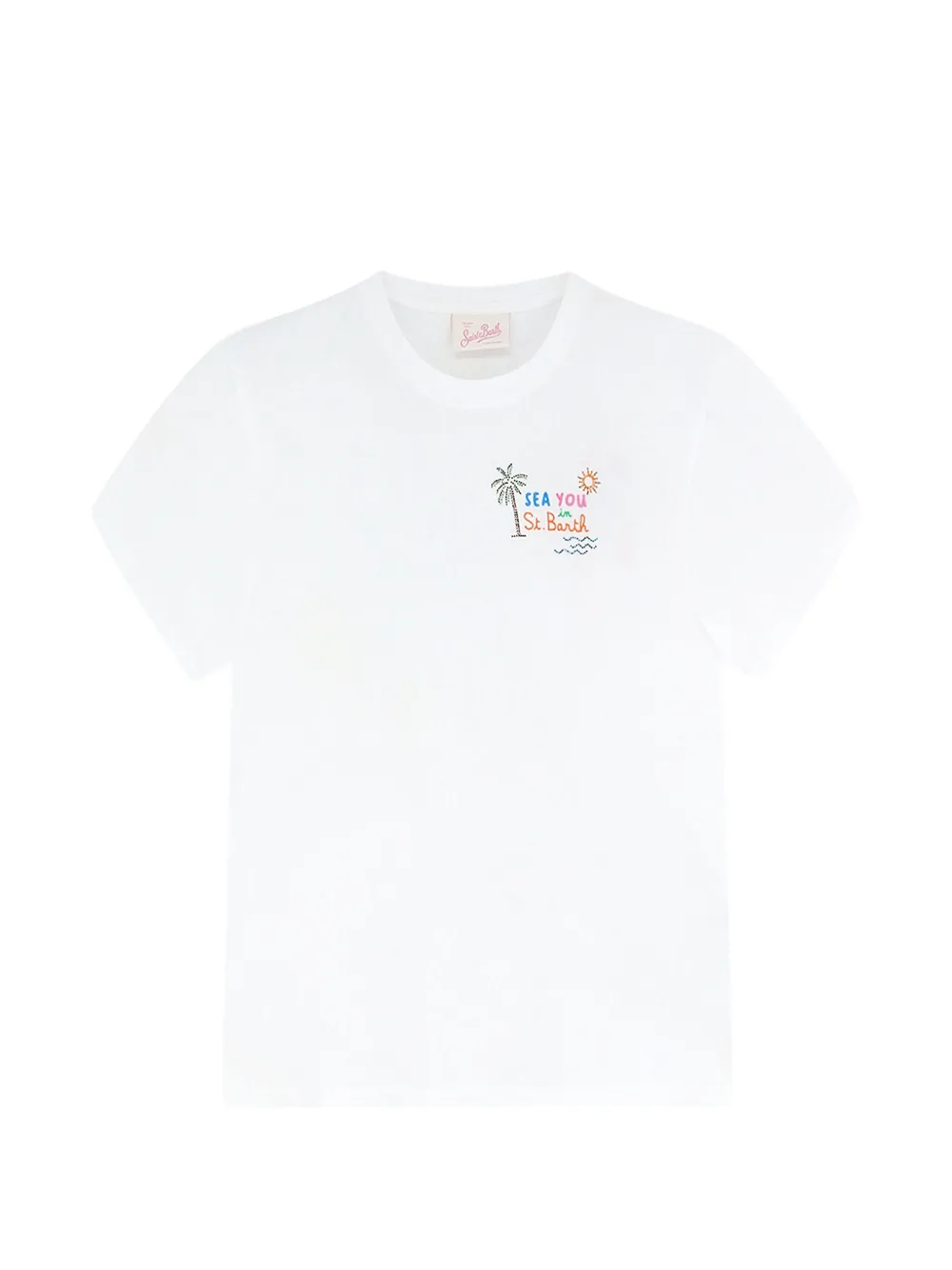 MC2 Saint Barth Emilie T-shirt verfraaid met stras Wit