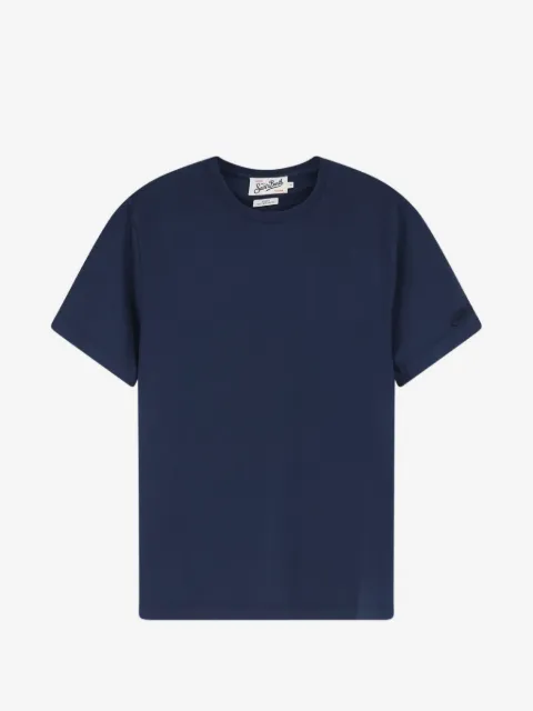 MC2 Saint Barth embroidered-logo cotton-crepe t-shirt