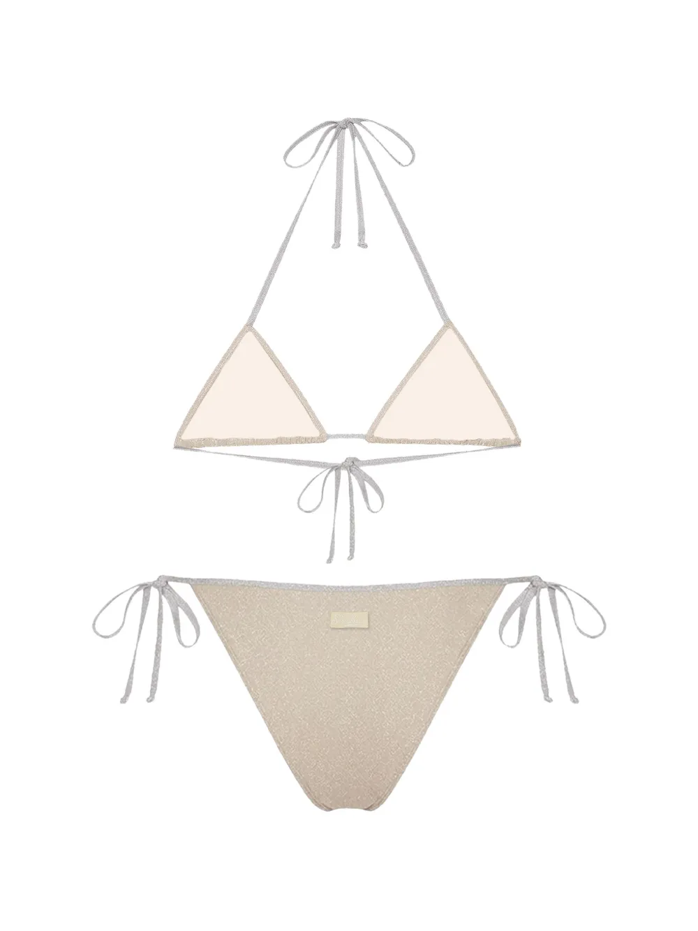 MC2 Saint Barth Bikini met glitter-effect Beige
