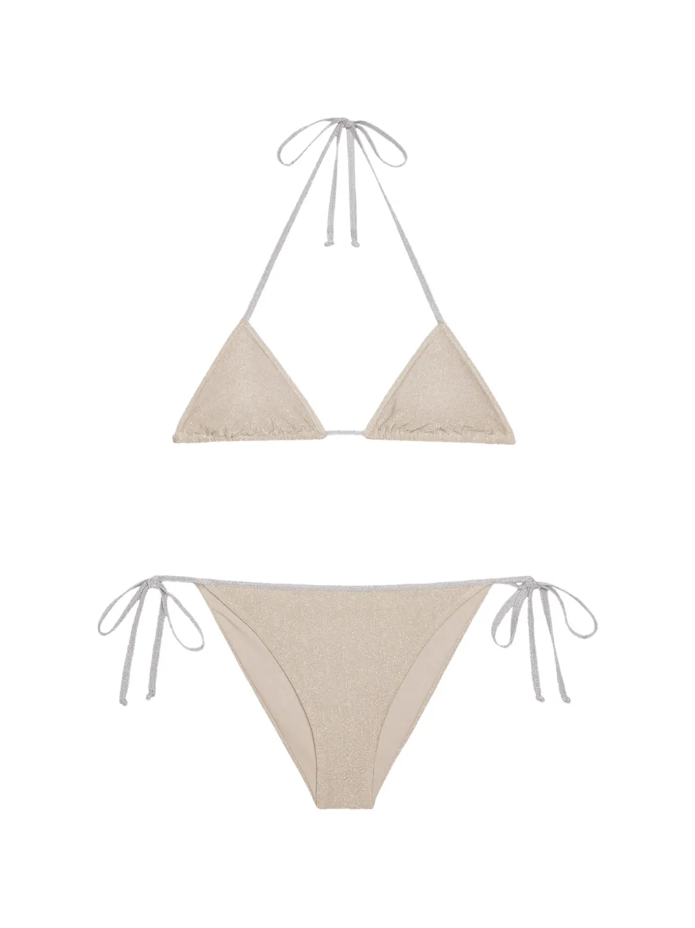 MC2 Saint Barth Bikini met glitter-effect Beige