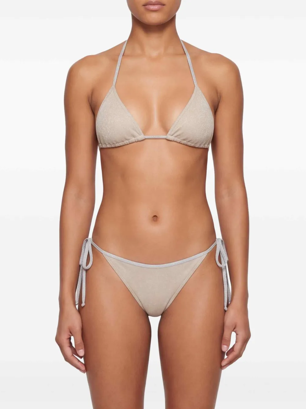 MC2 Saint Barth Bikini met glitter-effect Beige