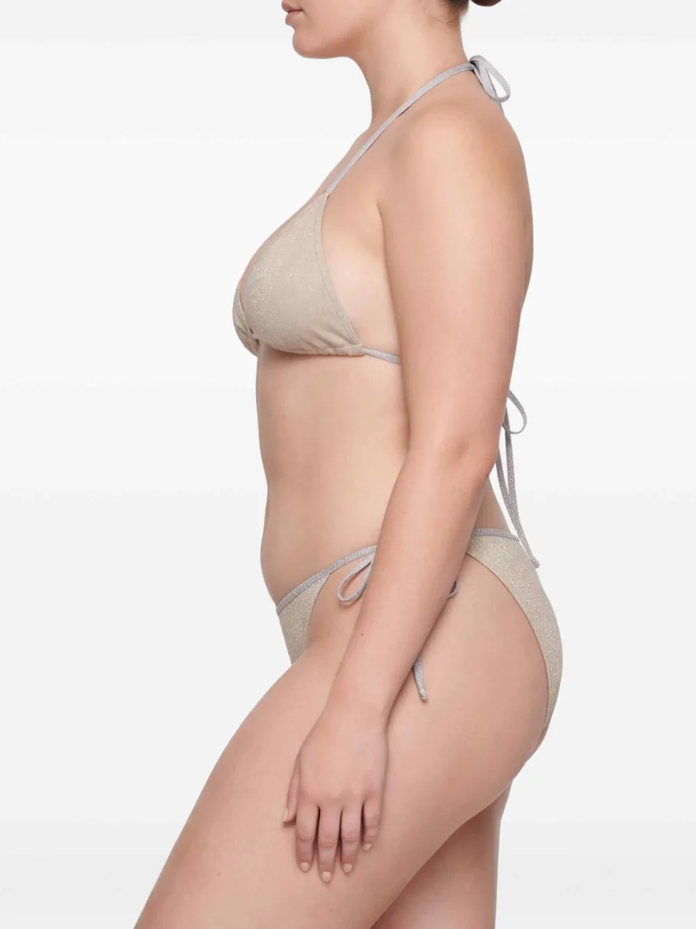 MC2 Saint Barth Bikini met glitter-effect Beige