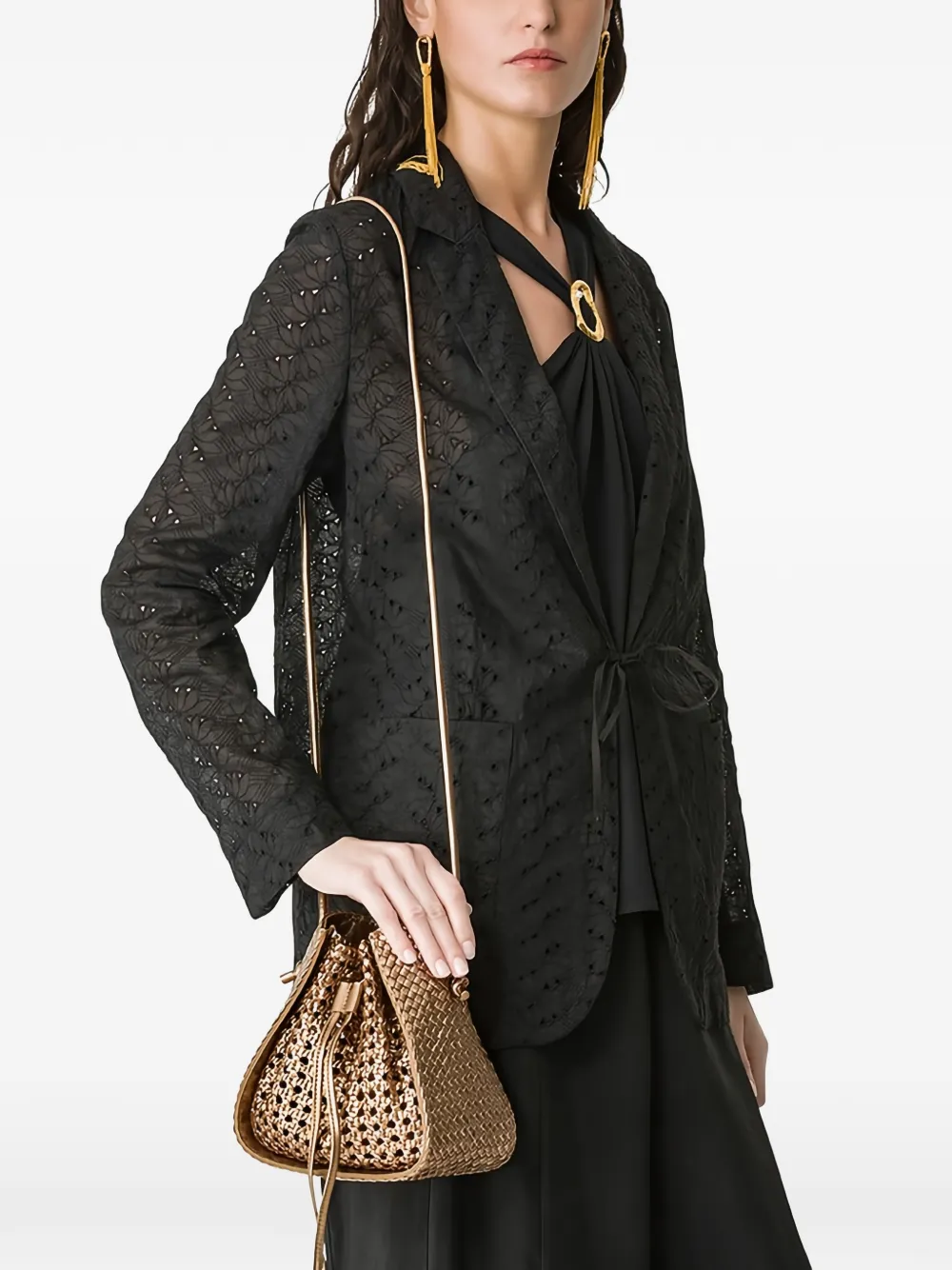 Forte Forte My Pepita leather bucket bag - Marrone