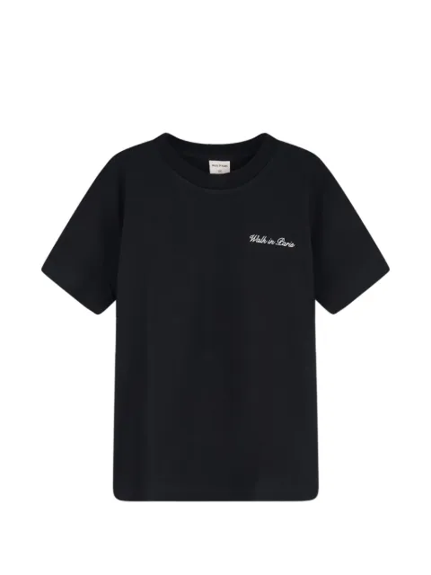 WALK IN PARIS logo-embroidered round-neck T-shirt
