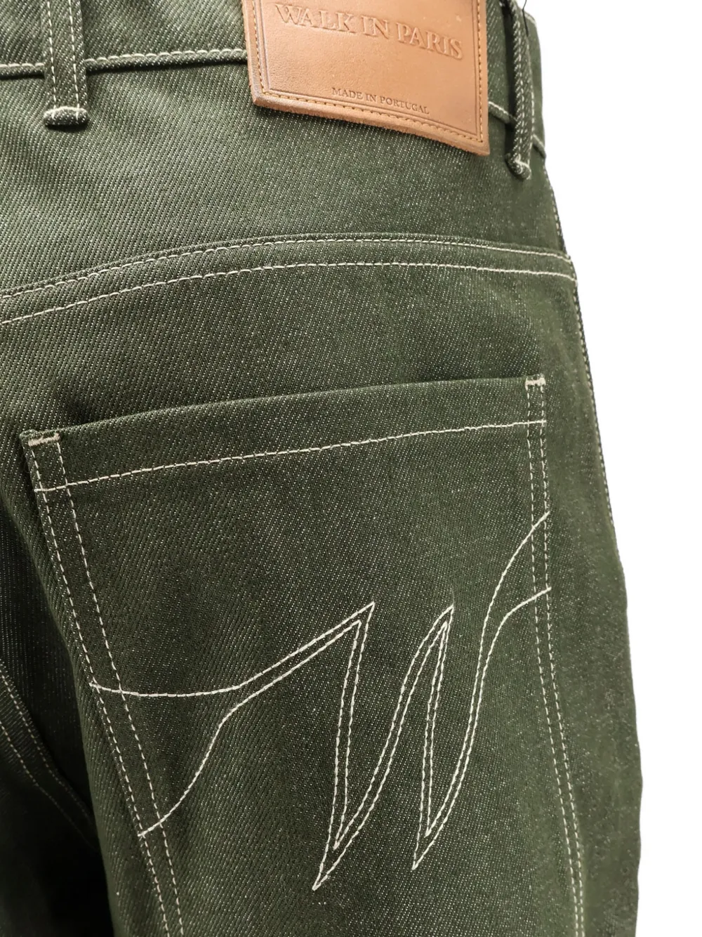 WALK IN PARIS Broek met geborduurd logo Groen