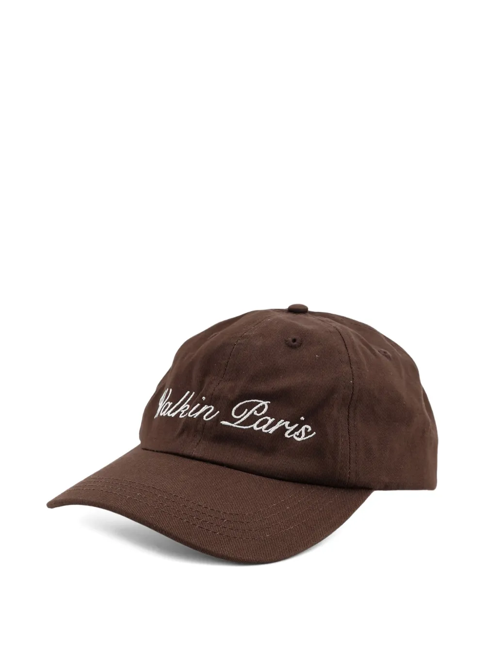  Walk In Paris Embroidery Baseball Cap - Brown 
