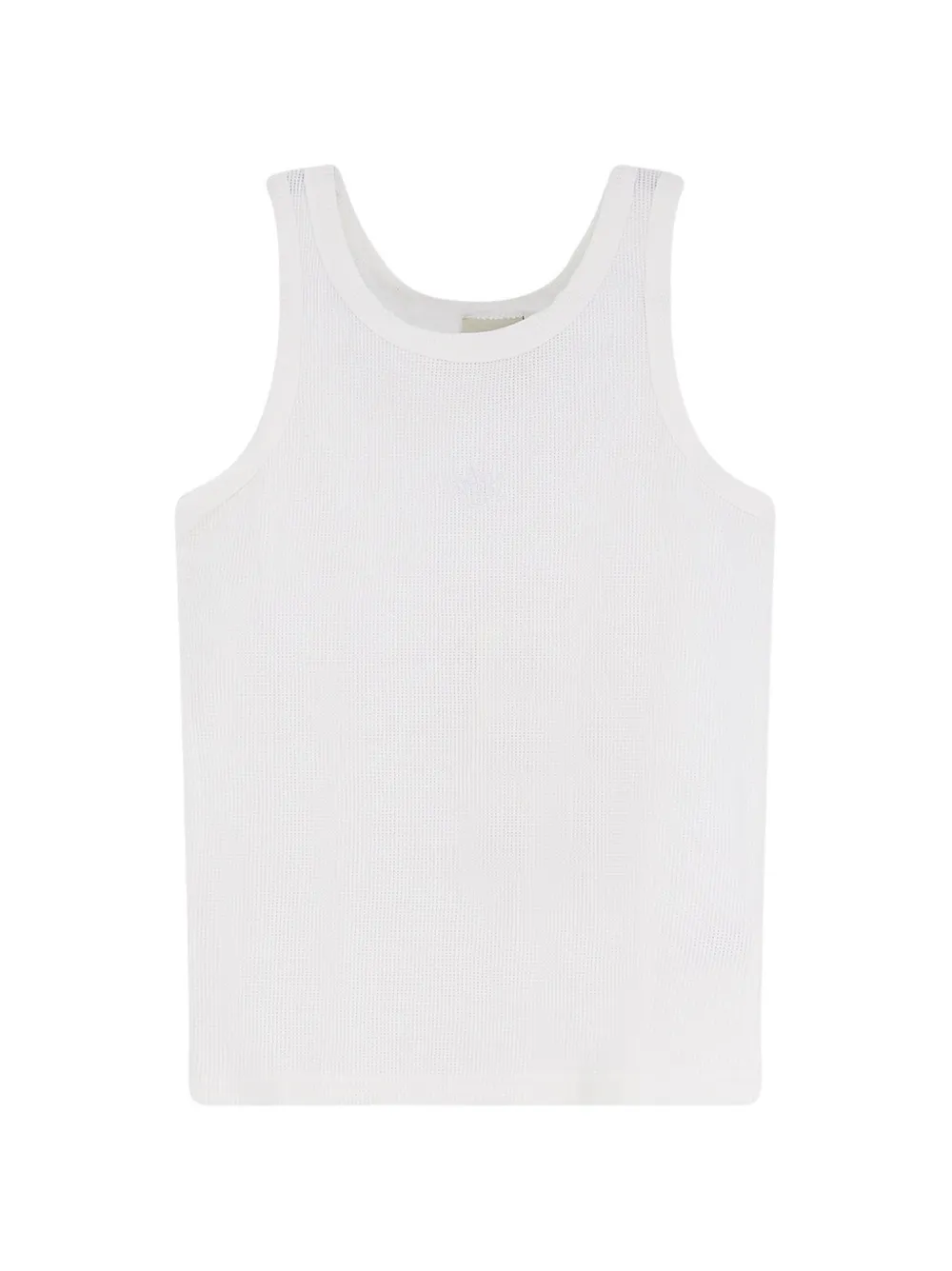 WALK IN PARIS embroidered logo waffle tank top - Bianco