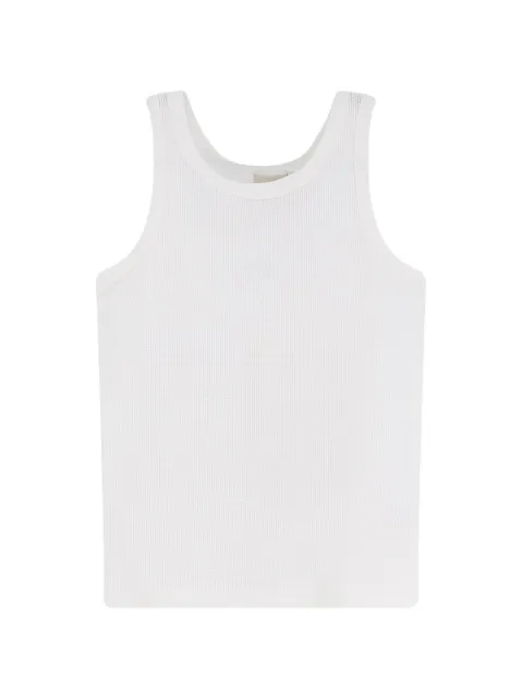 WALK IN PARIS embroidered logo waffle tank top