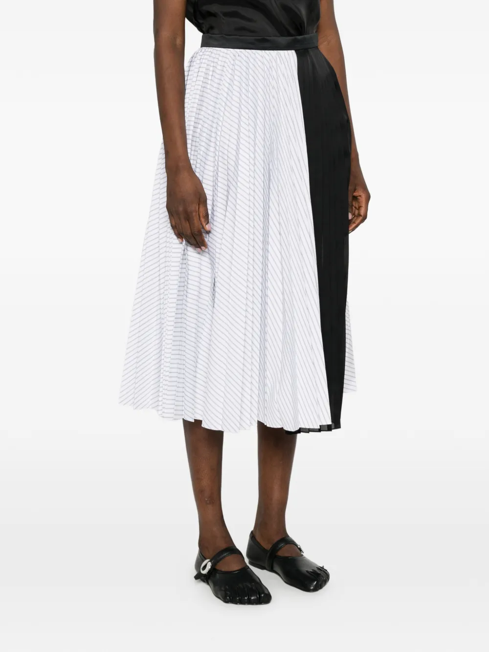 sacai Gestreepte midi-rok Wit