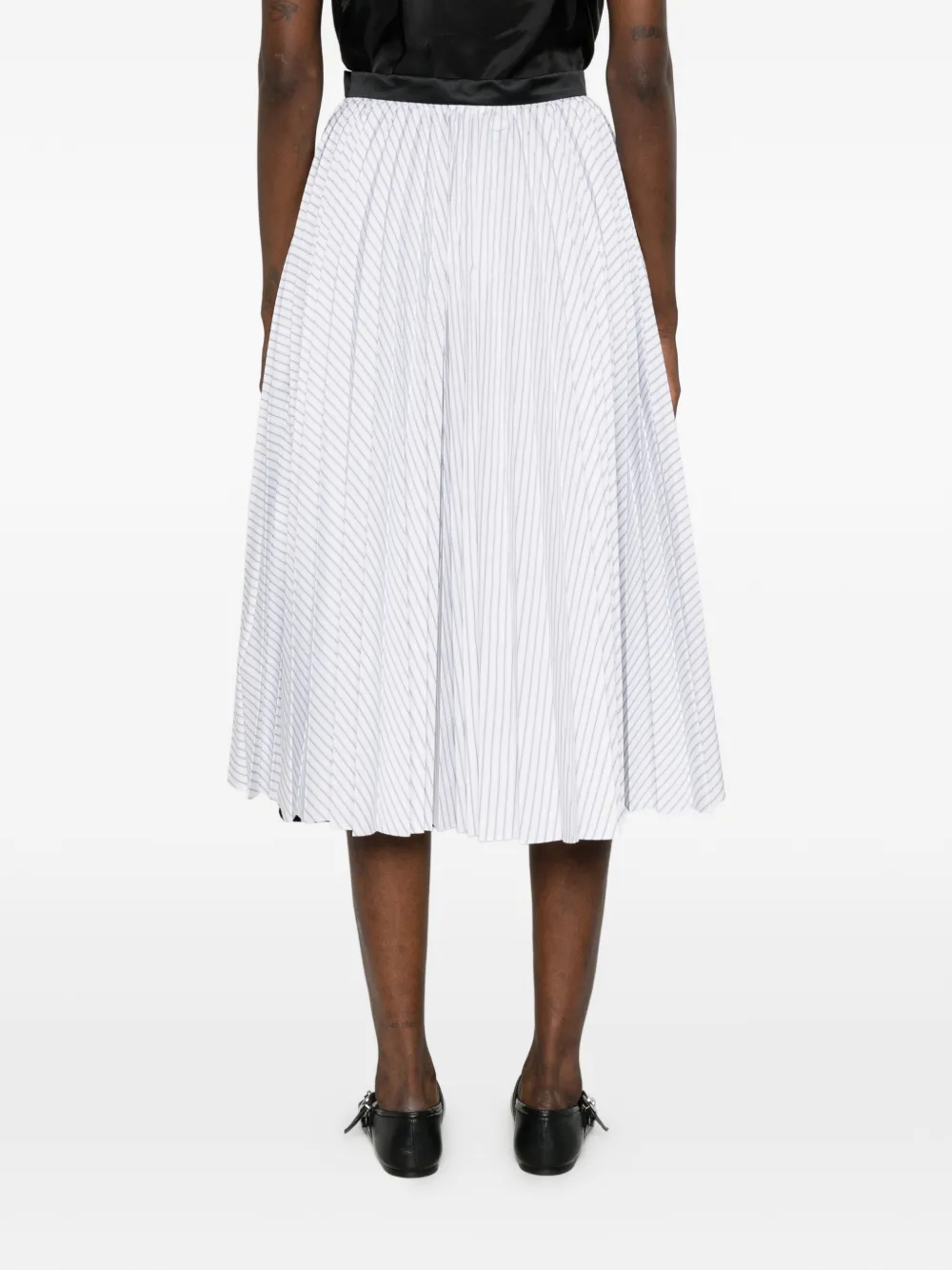 sacai Gestreepte midi-rok Wit