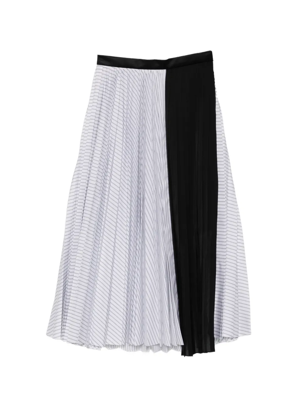 sacai striped pleated midi skirt - Bianco