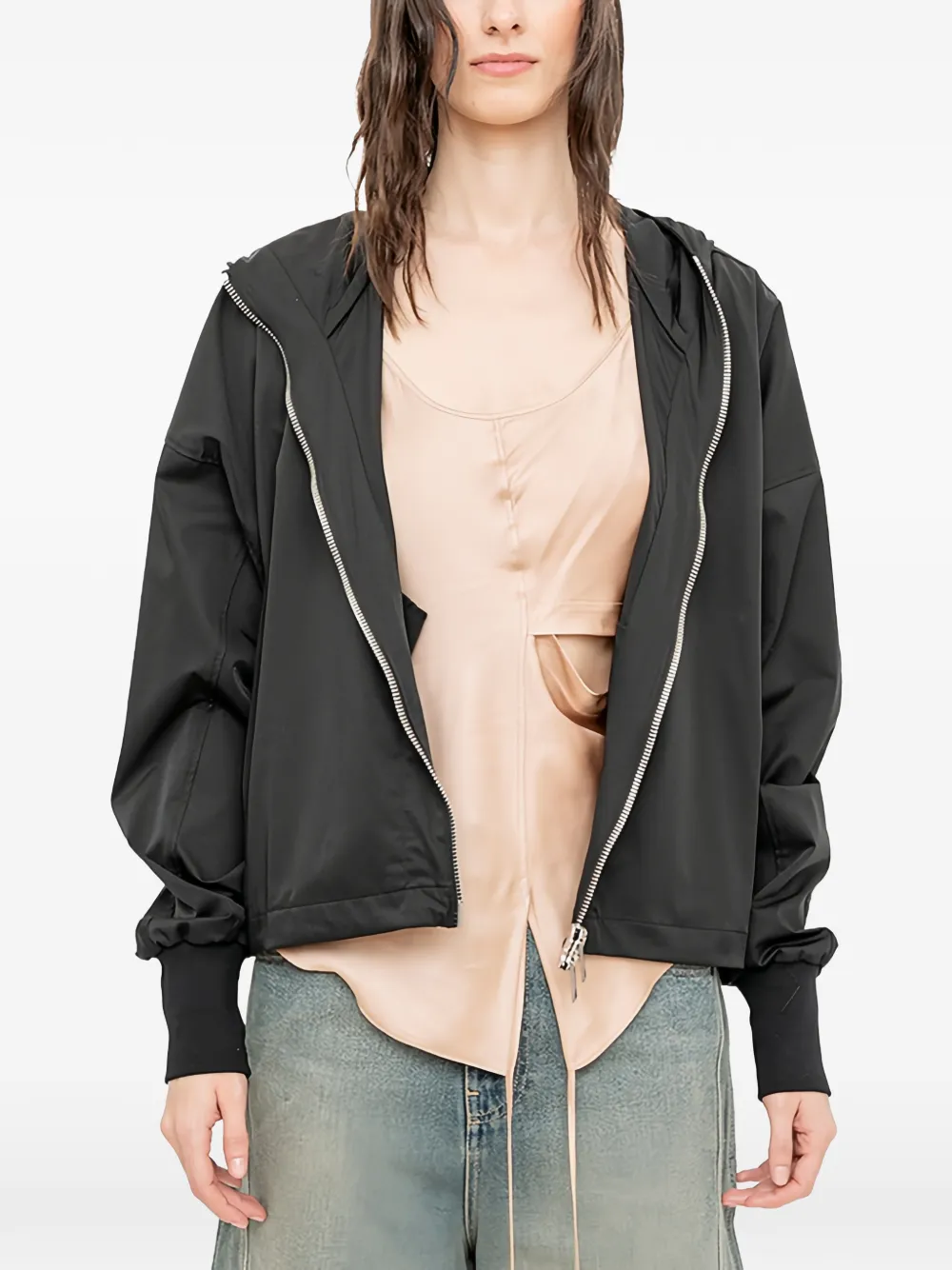 Andrea Ya'aqov Oversized jack met capuchon Zwart