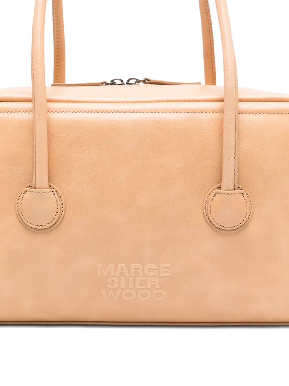 Marge Sherwood Leren schoudertas Beige