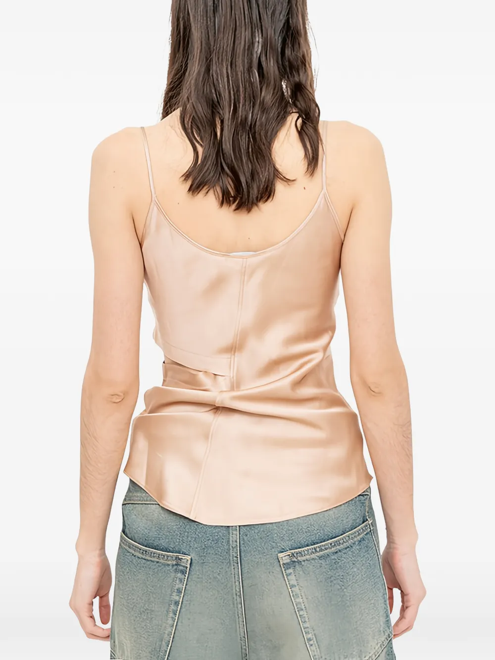 Andrea Ya'aqov Asymmetrische tanktop Beige