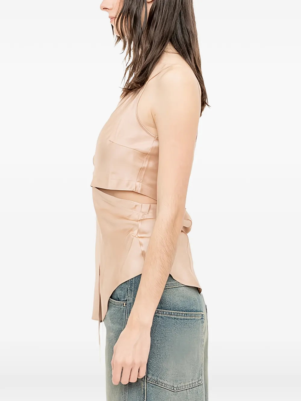 Andrea Ya'aqov Asymmetrische tanktop Beige