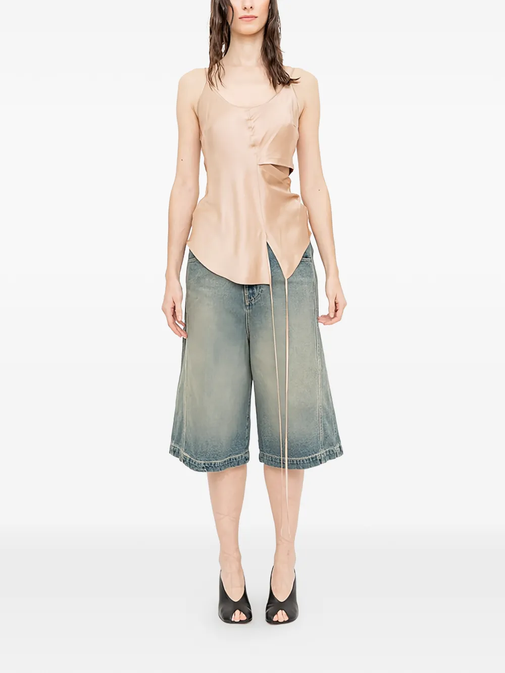 Andrea Ya'aqov Asymmetrische tanktop Beige