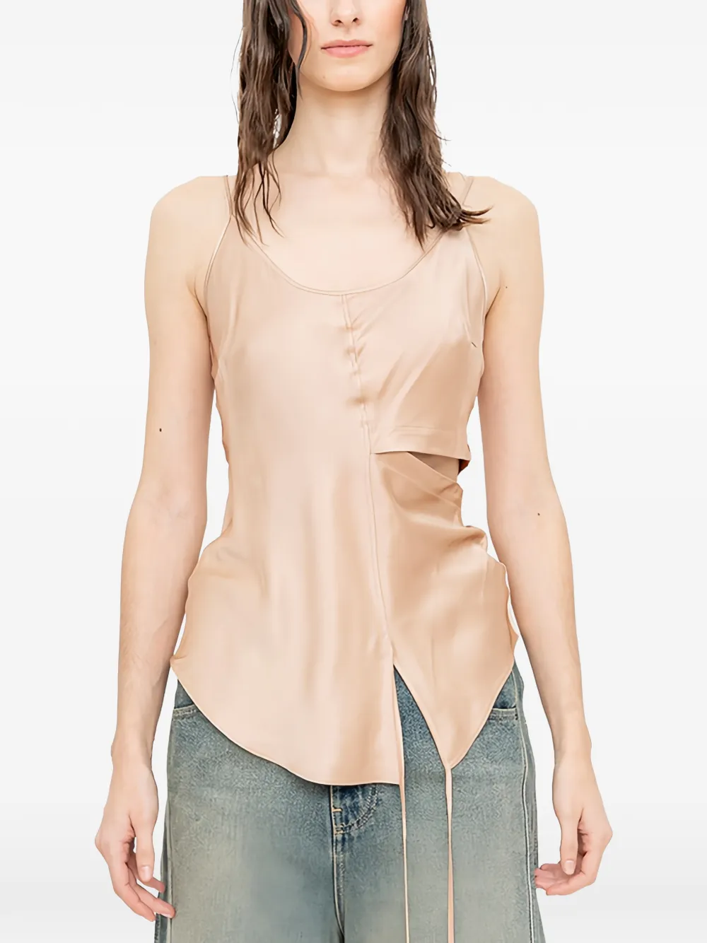 Andrea Ya'aqov cut-out asymmetric tank top - Toni neutri
