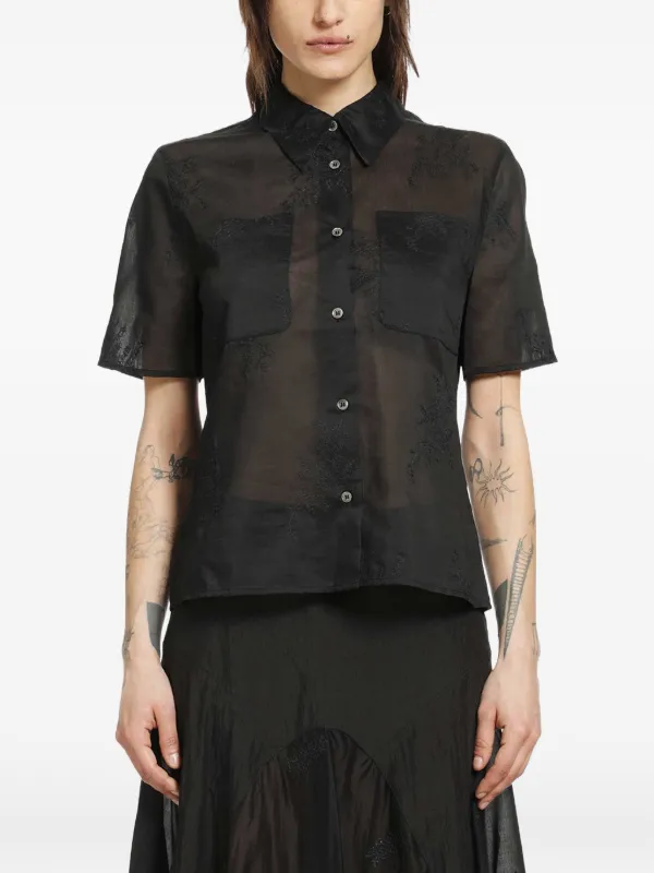 OUR LEGACY Pocket Short-sleeve Shirt in Black
