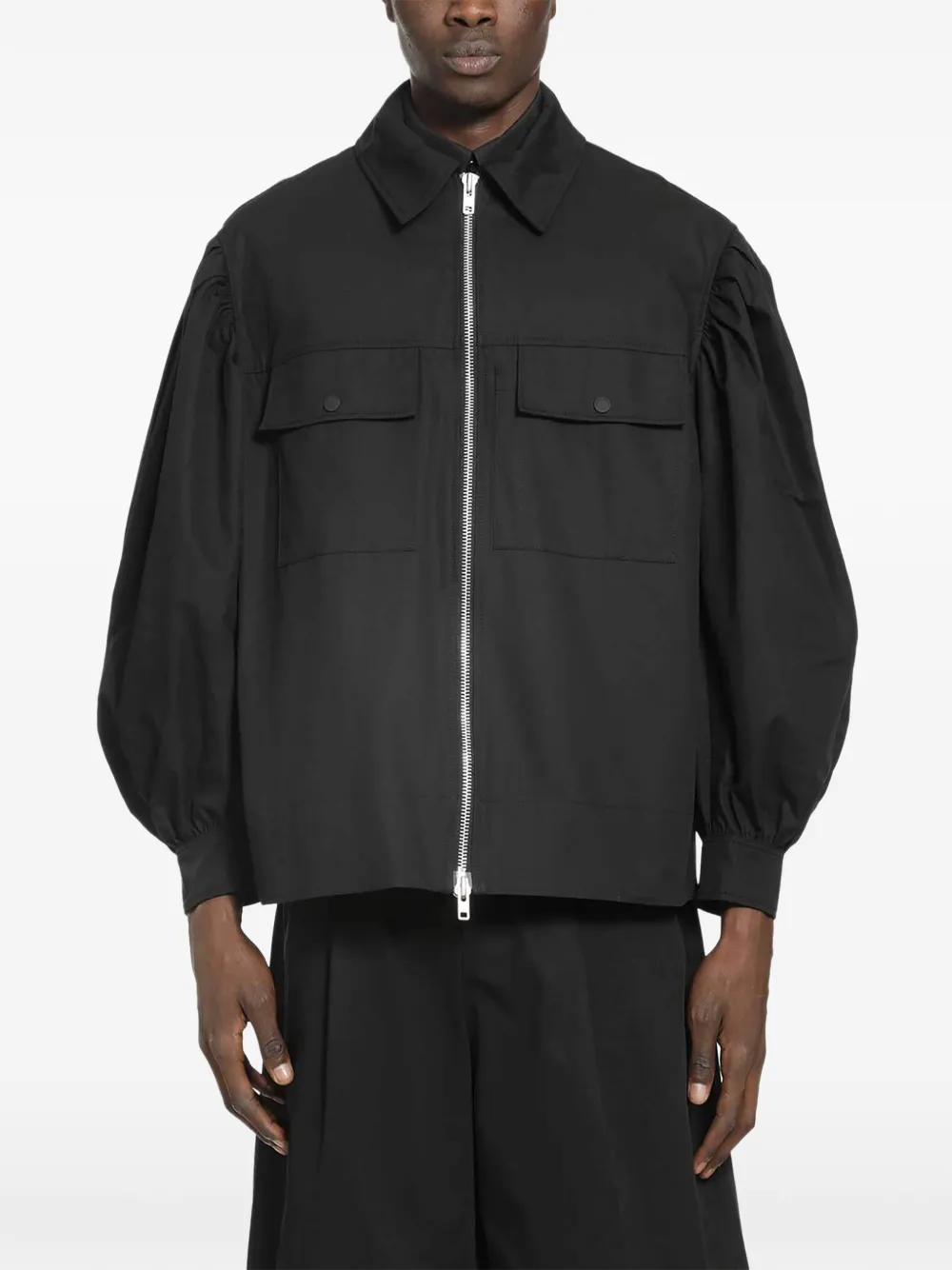 Simone Rocha puff-sleeve pocket jacket - Nero