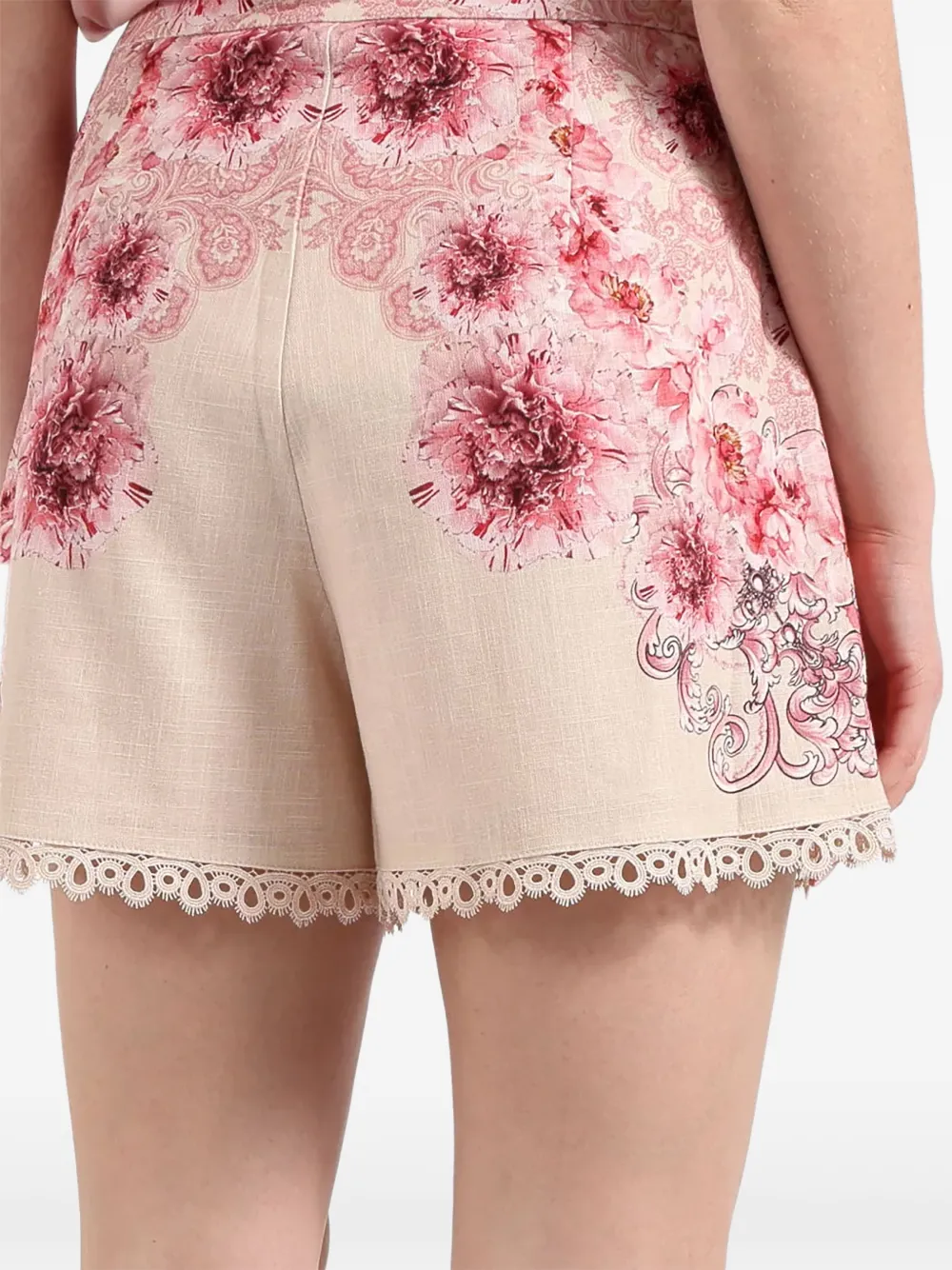  Amosa Floral Lace Shorts - Pink 