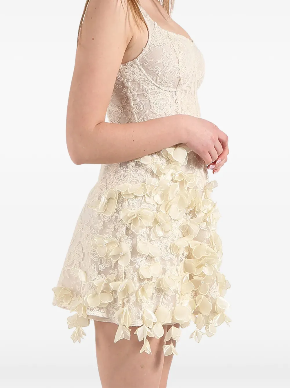  Amosa Floral Lace Dress - Neutrals 