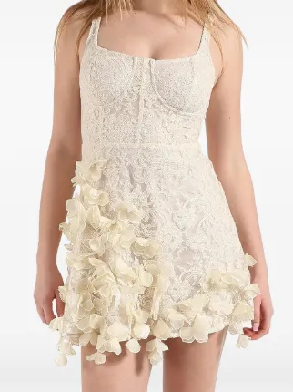 AMOSA Floral Lace Dress | Neutrals | FARFETCH