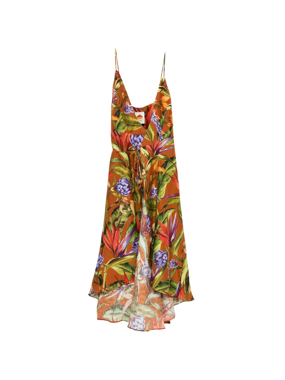 FARM Rio floral-print midi dress - Marrone