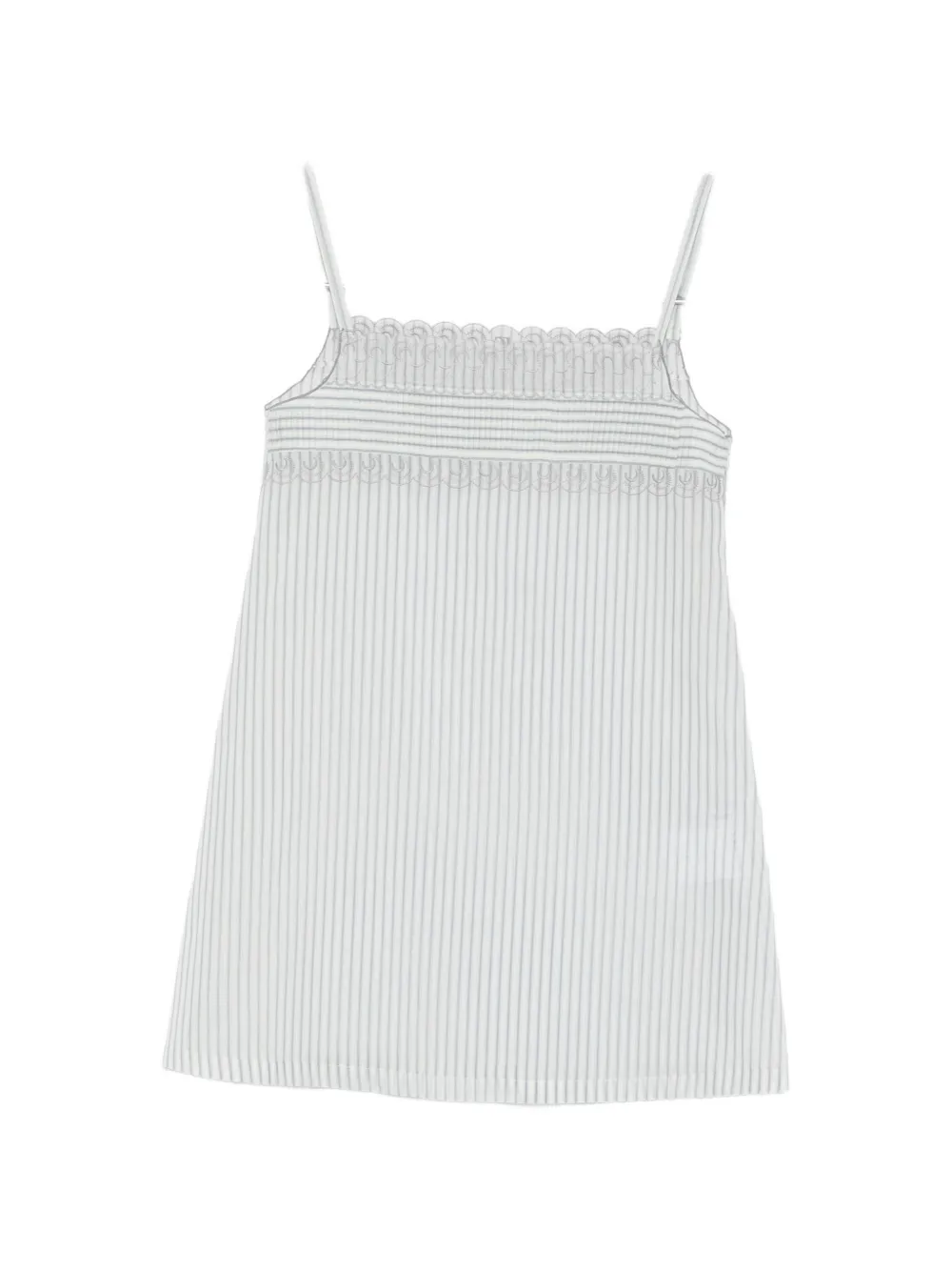 Low Classic striped lace mini dress - Bianco