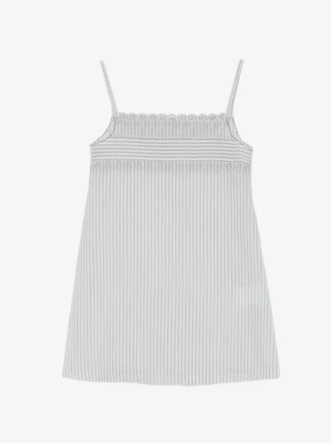 Low Classic robe rayée à bords en dentelle