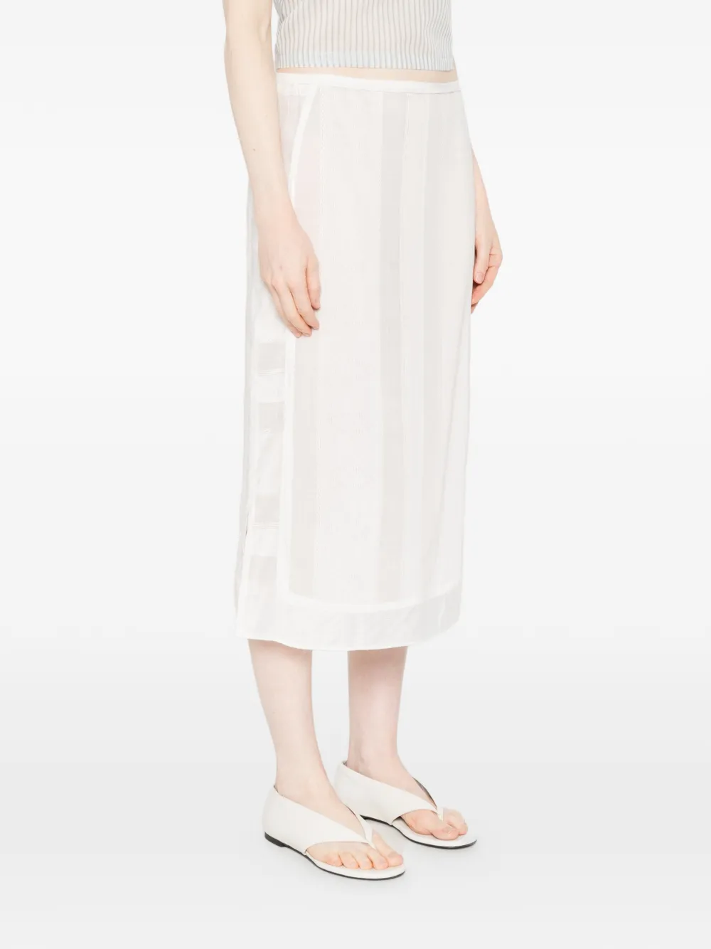 Low Classic Gelaagde midi-rok Wit
