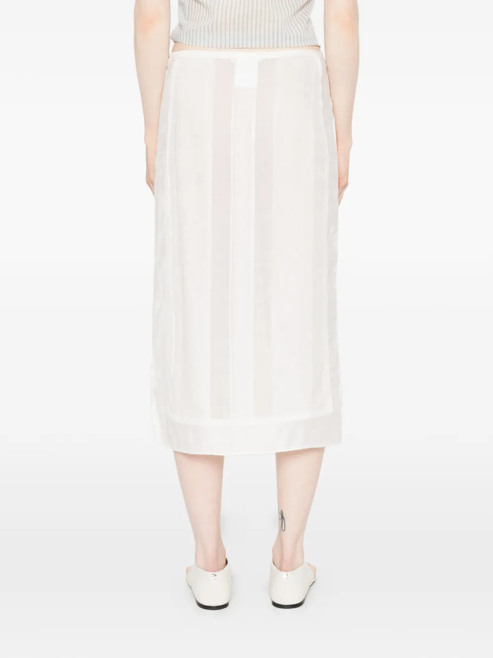 Low Classic Gelaagde midi-rok Wit