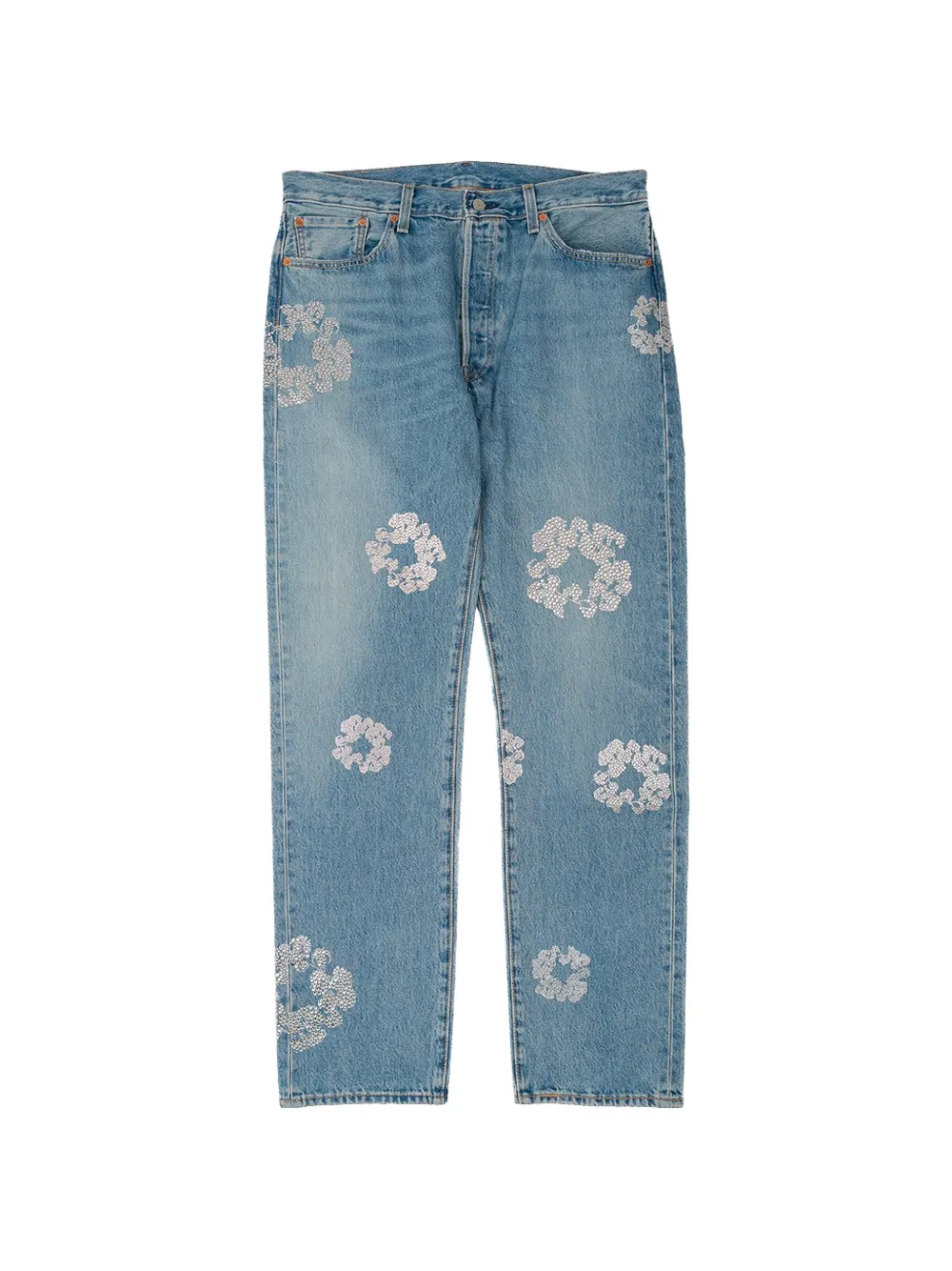 Denim Tears crystal-embellished straight-leg jeans - Blu