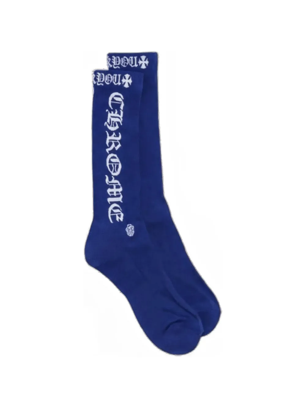 Chrome Hearts logo-intarsia socks - Blu