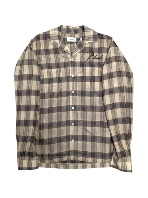 RHUDE sheer plaid-print shirt