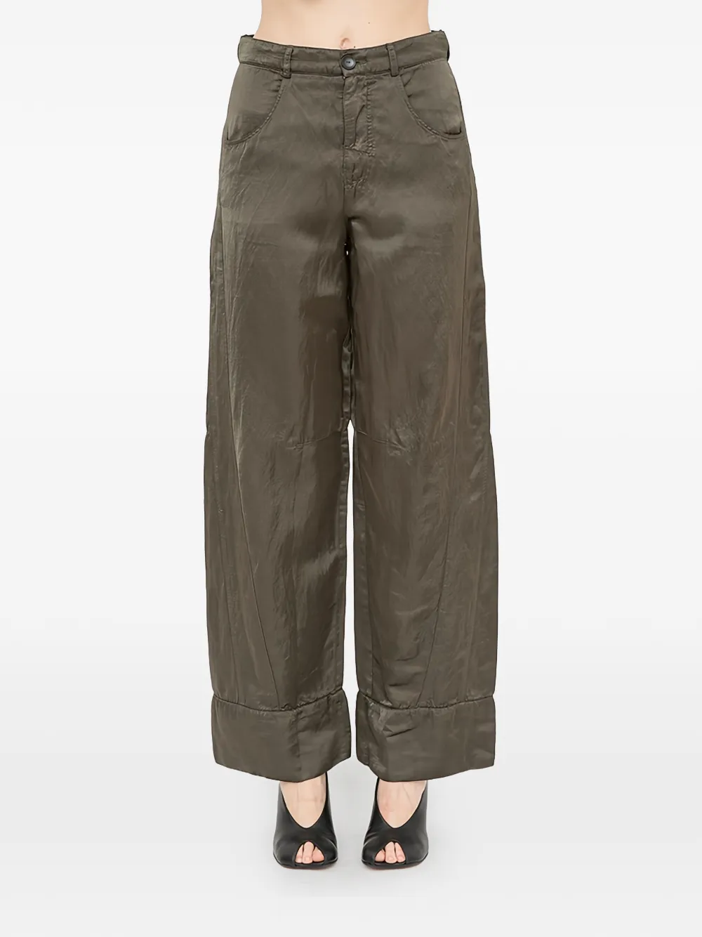 Andrea Ya'aqov high-cuff trousers - Marrone