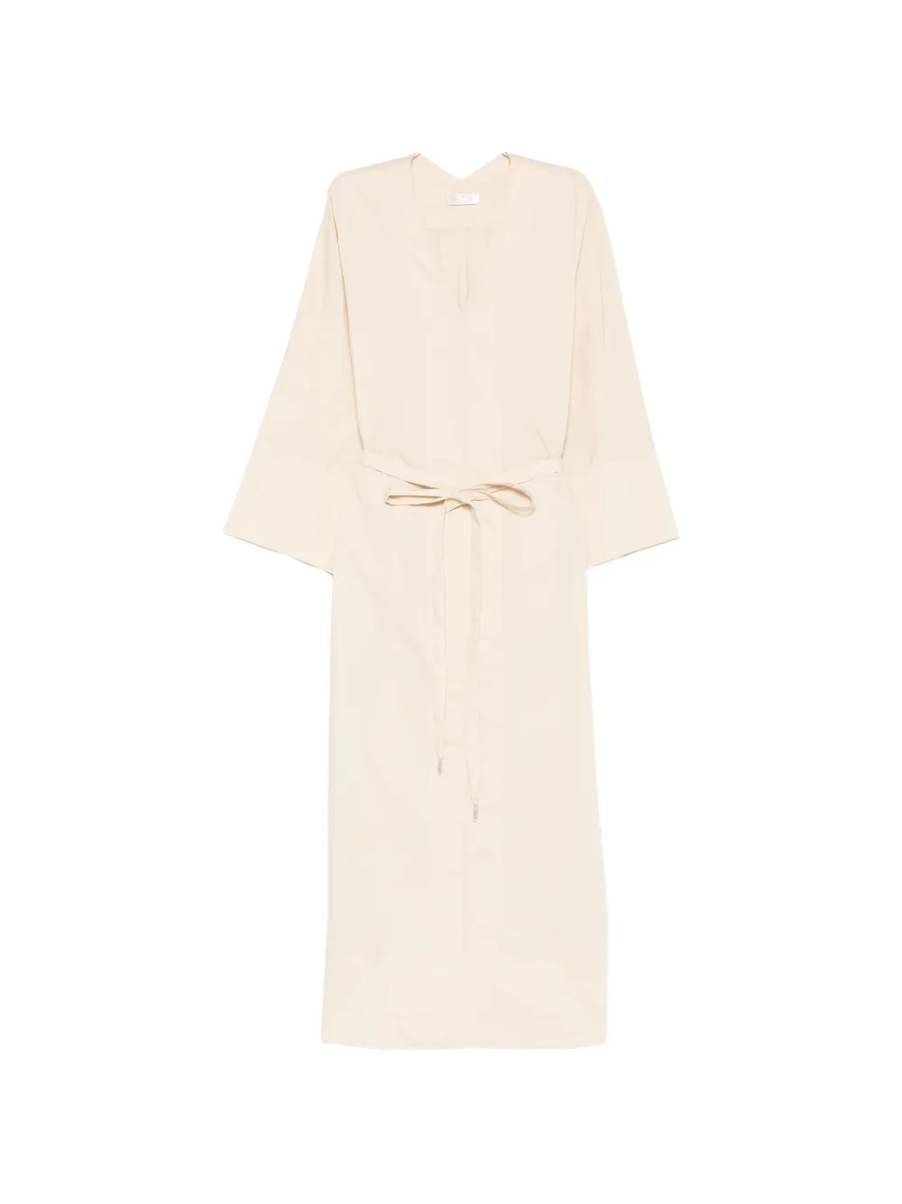 PANICALE V-neck belt midi dress - Toni neutri