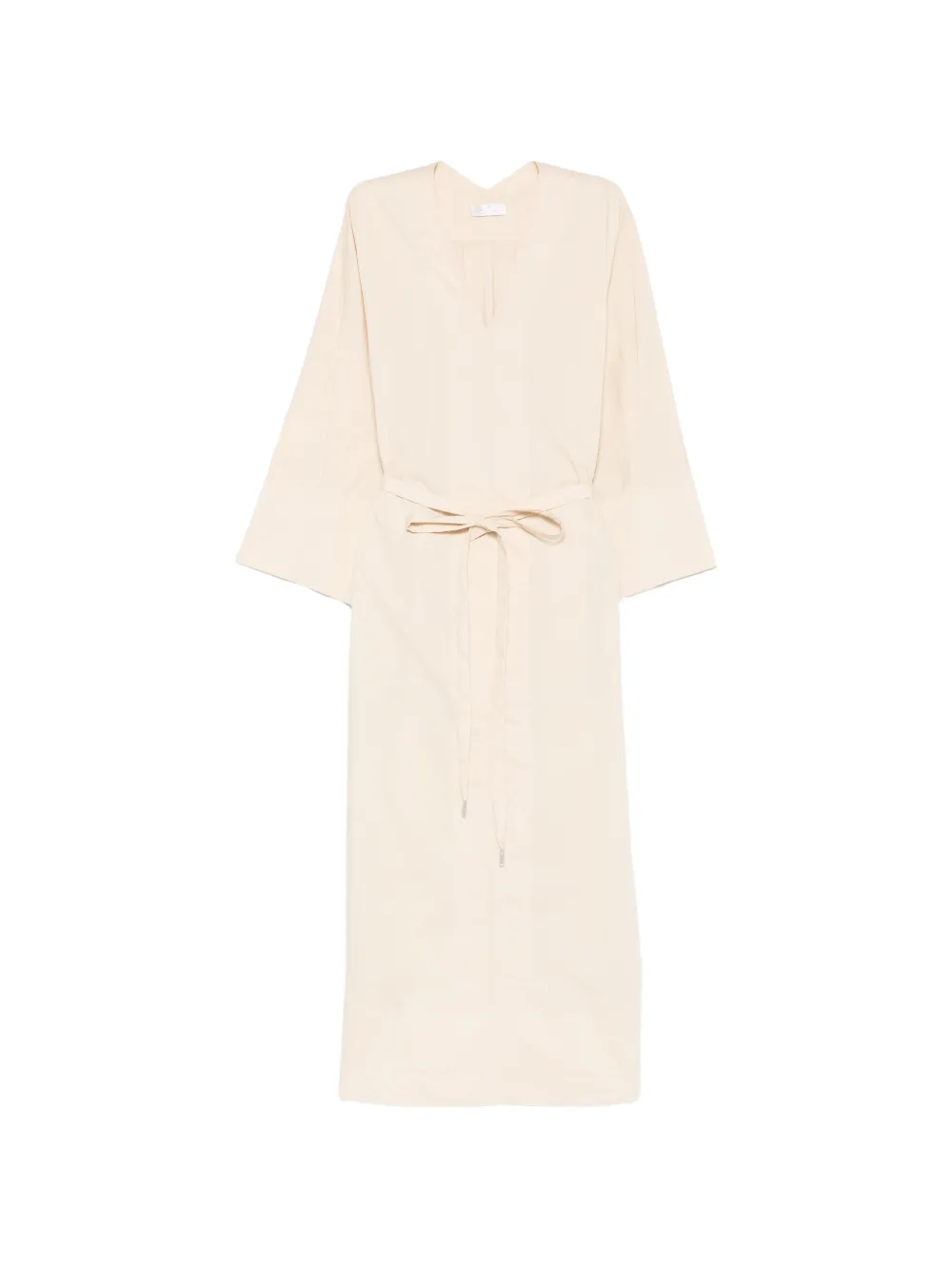 PANICALE V-neck belt midi dress - Toni neutri
