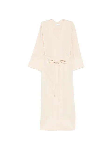 PANICALE V-neck belt midi dress