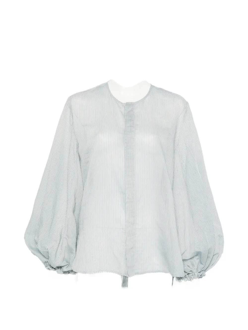 Roberto Collina striped balloon-sleeve shirts - Blu