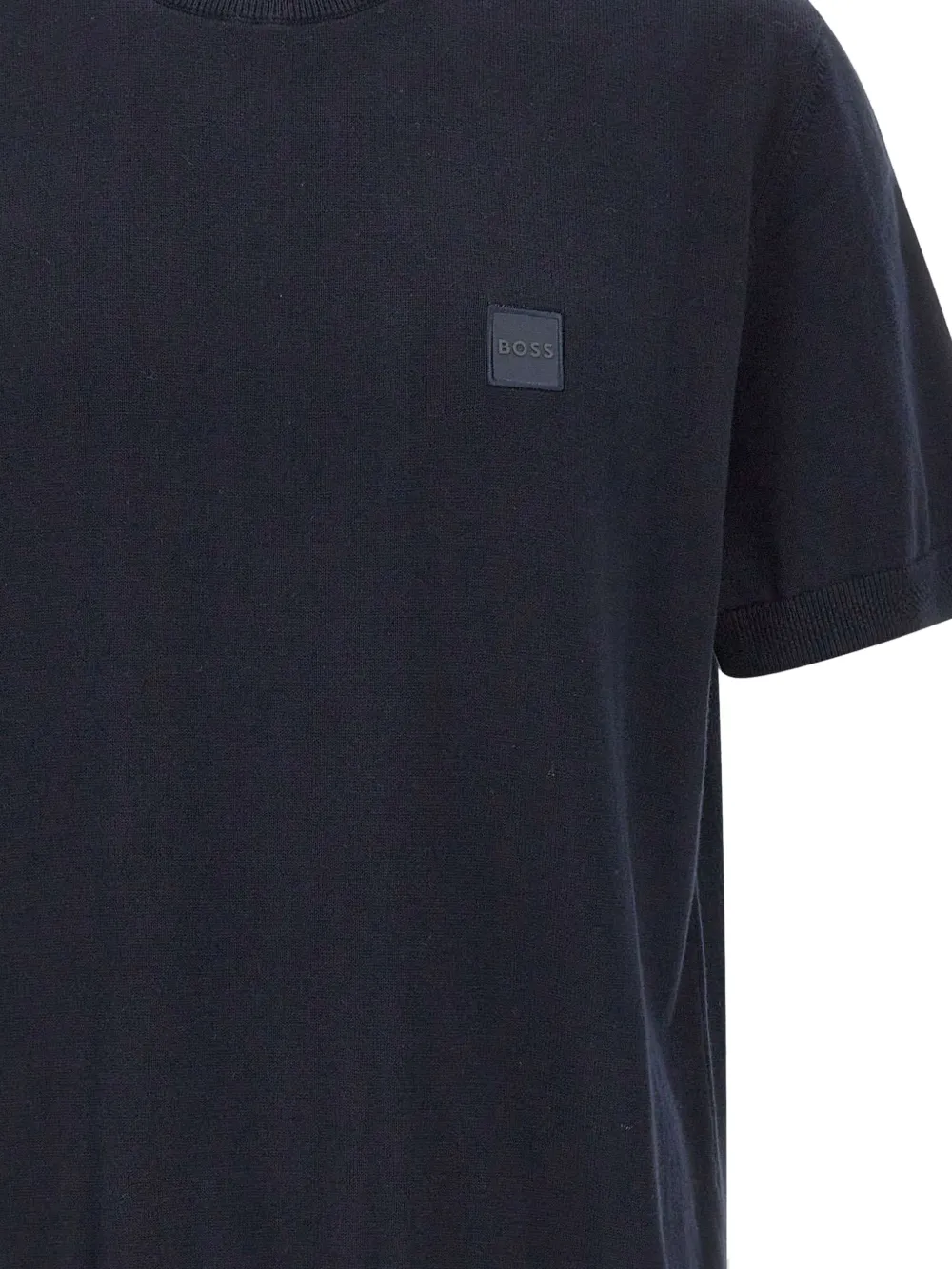 BOSS Kanacho T-shirt met logopatch en korte mouwen Blauw