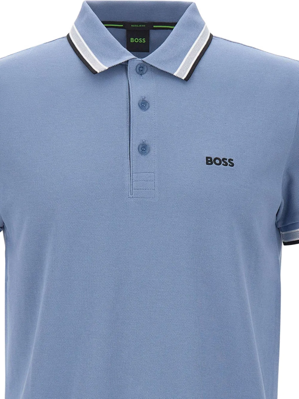 BOSS Pique gestreept poloshirt Blauw