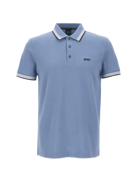 BOSS pique striped polo shirt