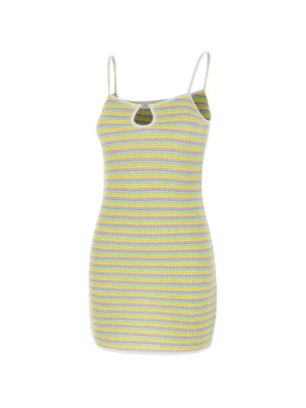 Casablanca Bourgeois Striped Mini Dress in Yellow