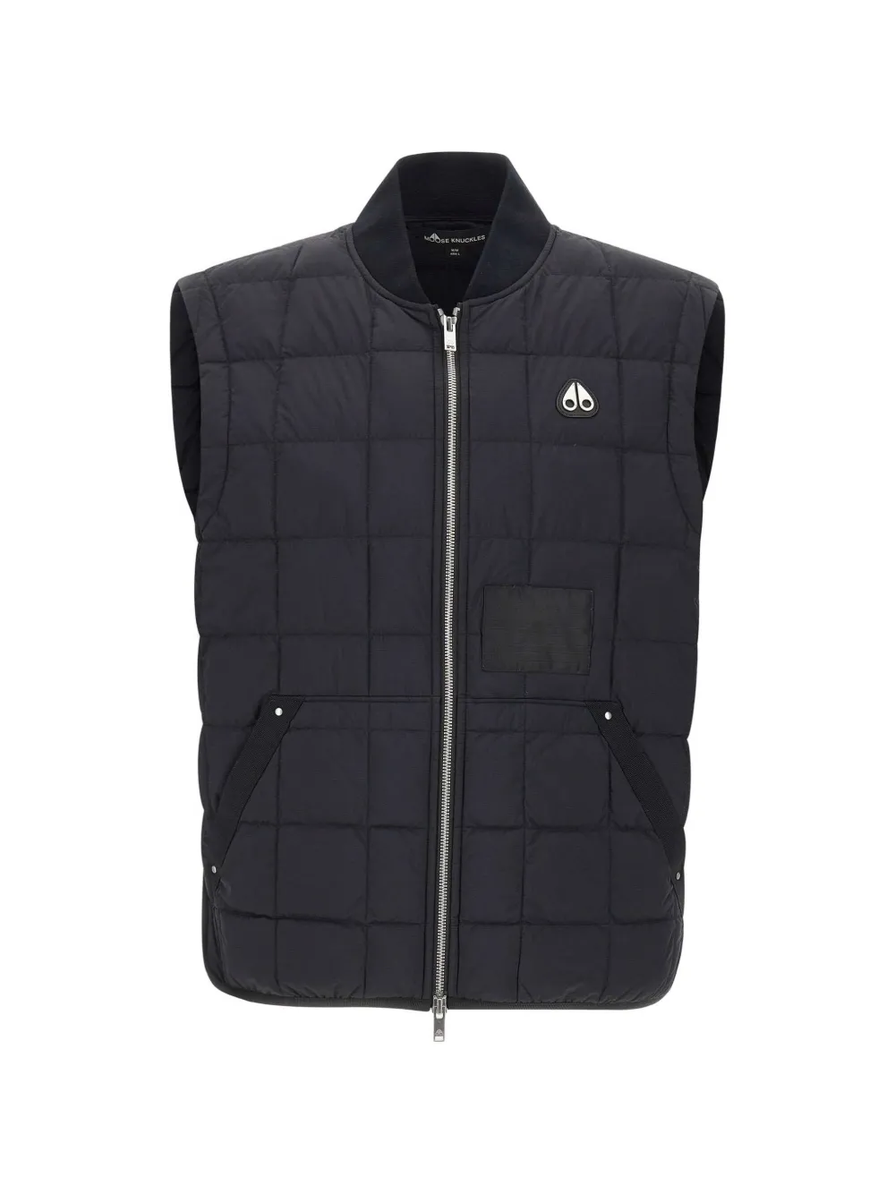 Moose Knuckles quilted logo patch vest - Black