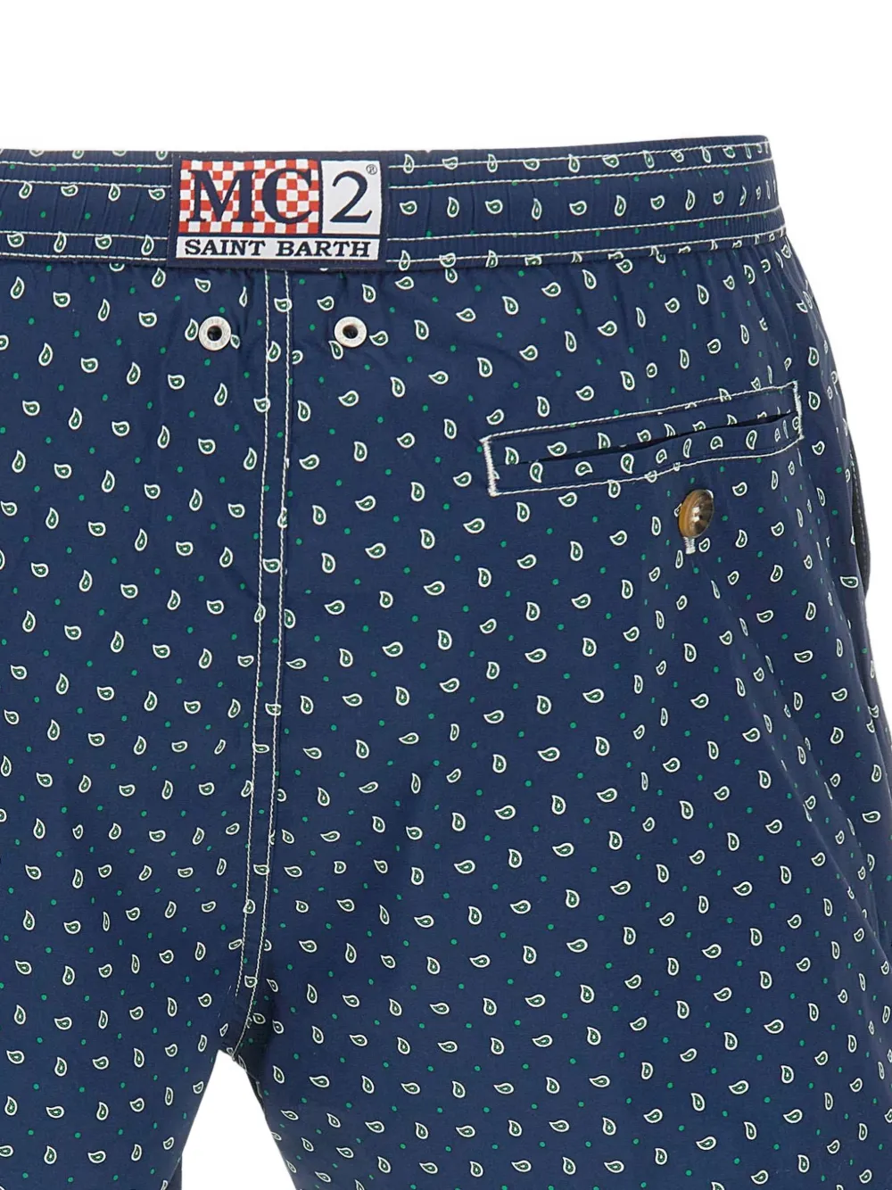 MC2 Saint Barth Lighting Micro zwembroek met paisley-print en trekkoord Blauw